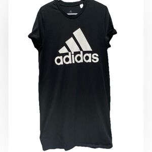 Adidas women's dress size large black cotton short sleeve athleisure activewear